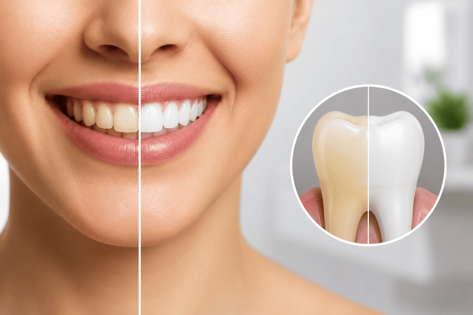 yellow and white teeth comparison